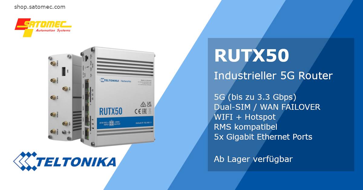 Teltonika RUTX50 - 5G and WLAN Industrial Router with Dual SIM